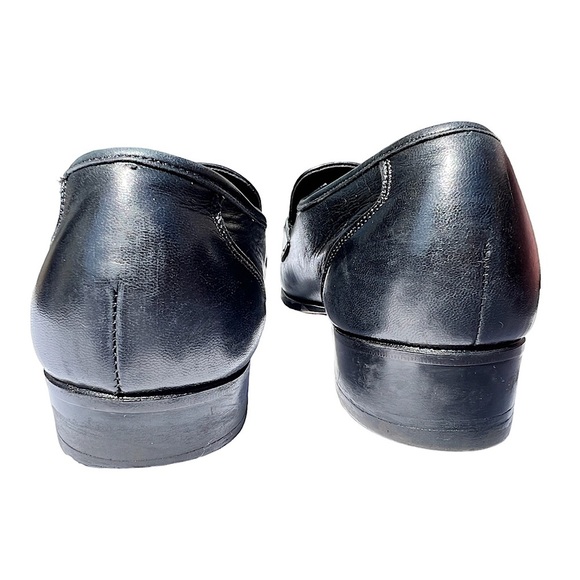 Mens Vintage Fendi Black Leather Loafers with 1” heel for added height Size 9.5 - Picture 10 of 12